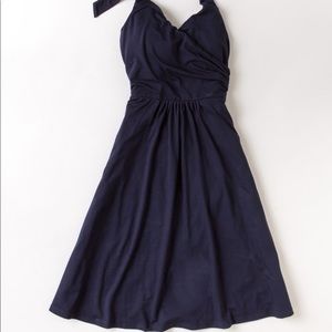 New Boden St. Lucia Navy Jersey Knit Halter Dress